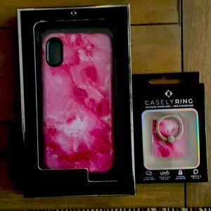 IPhone Case Pink with matching ring attachment! Brand new in box